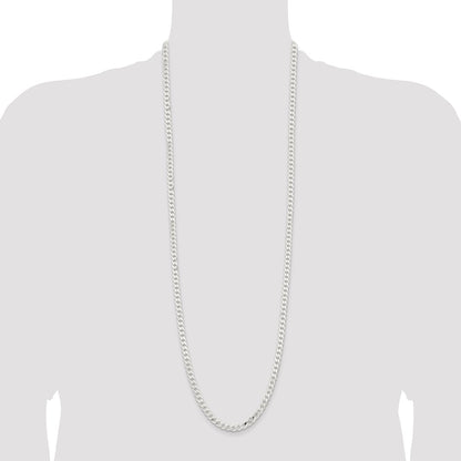 36 Inch Sterling Silver 5.7mm Curb Chain Necklace