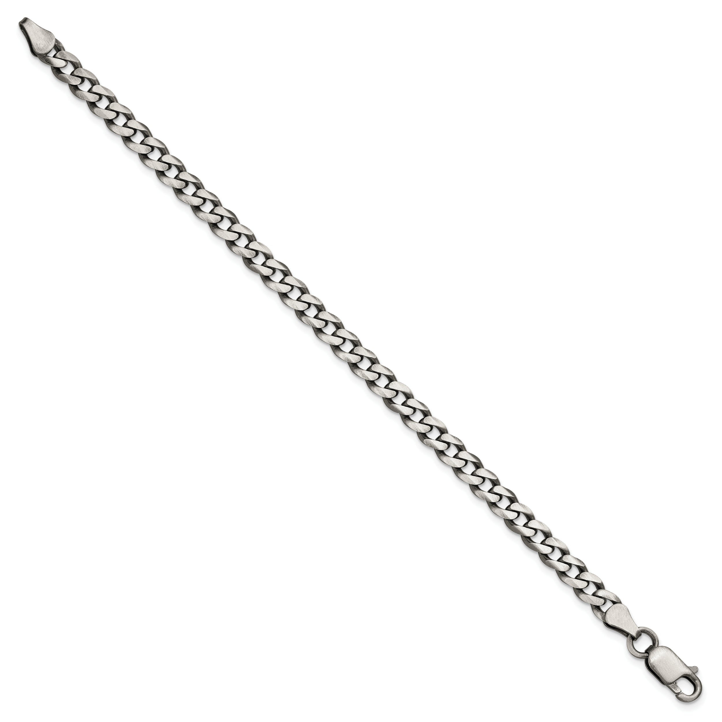 7 Inch Sterling Silver Antiqued 5.7mm Curb Chain
