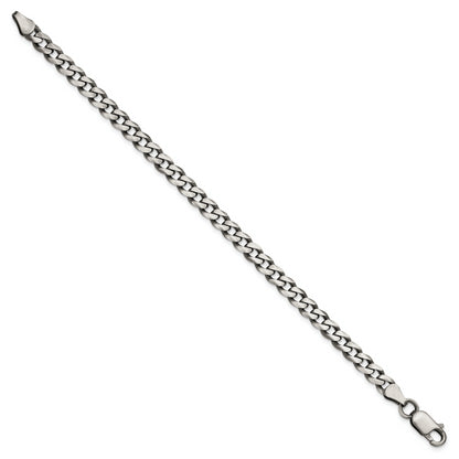 7 Inch Sterling Silver Antiqued 5.7mm Curb Chain