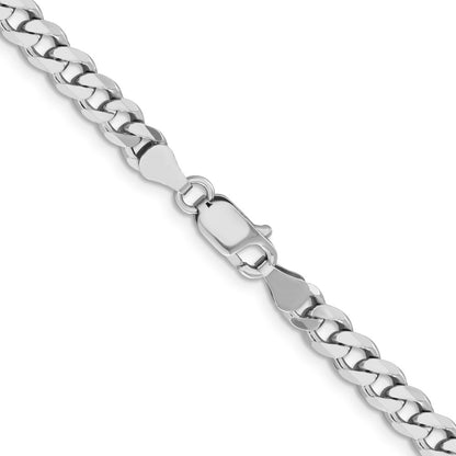28 Inch Sterling Silver Rhodium-Plated 5.7mm Curb Chain Necklace