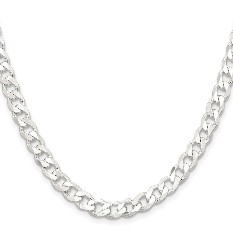 36 Inch Sterling Silver 6.5mm Curb Chain Necklace