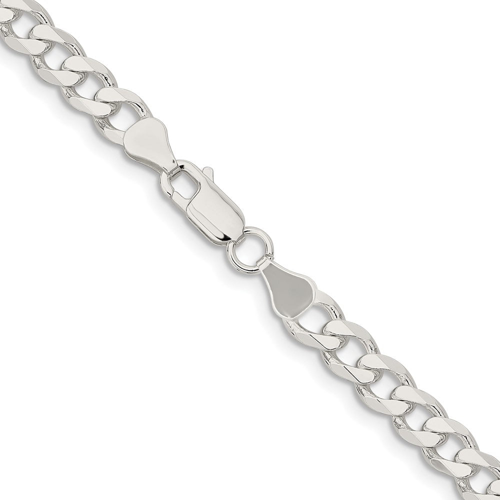 36 Inch Sterling Silver 6.5mm Curb Chain Necklace