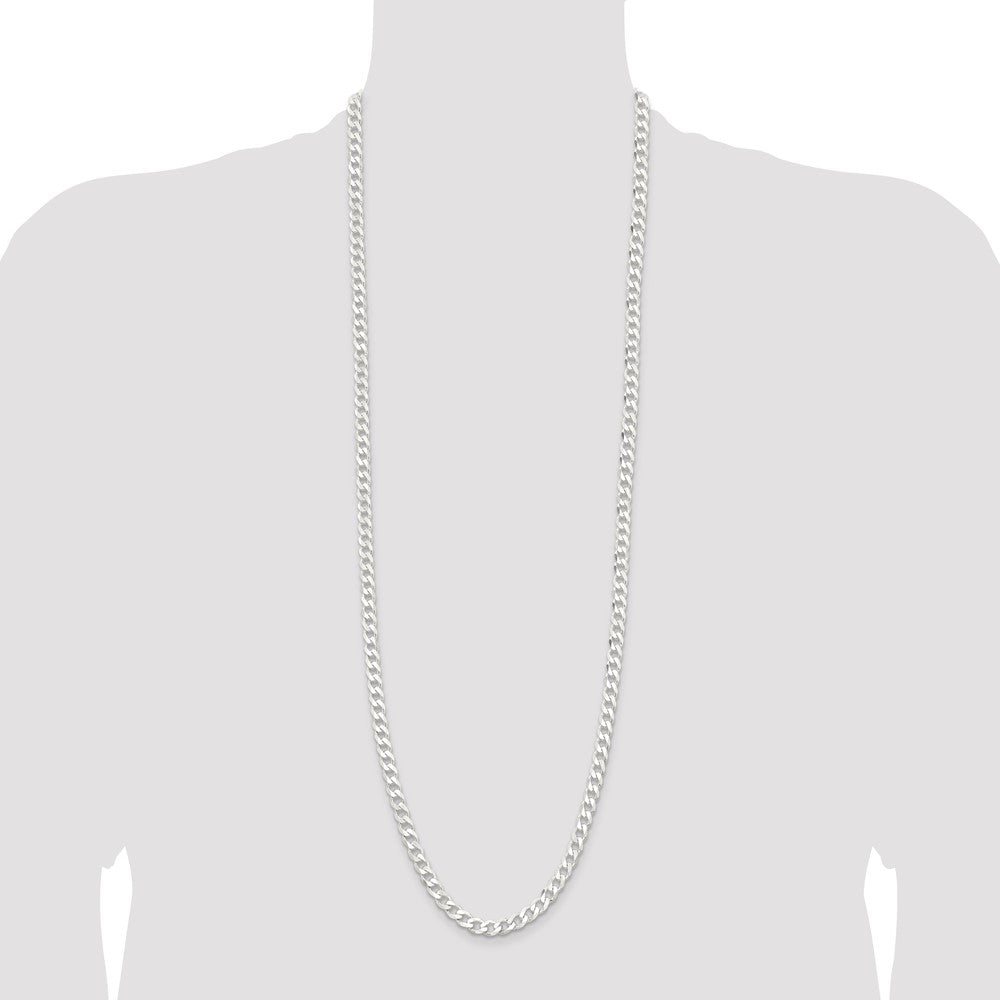 36 Inch Sterling Silver 6.5mm Curb Chain Necklace