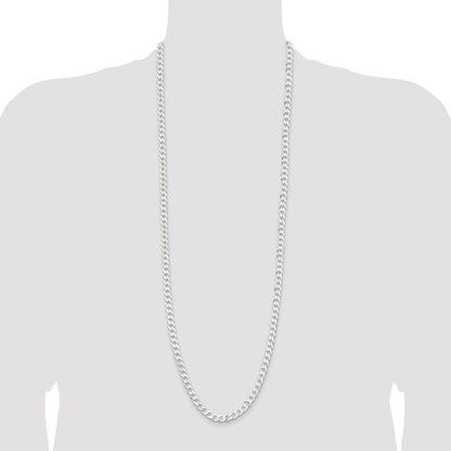 36 Inch Sterling Silver 6.5mm Curb Chain Necklace