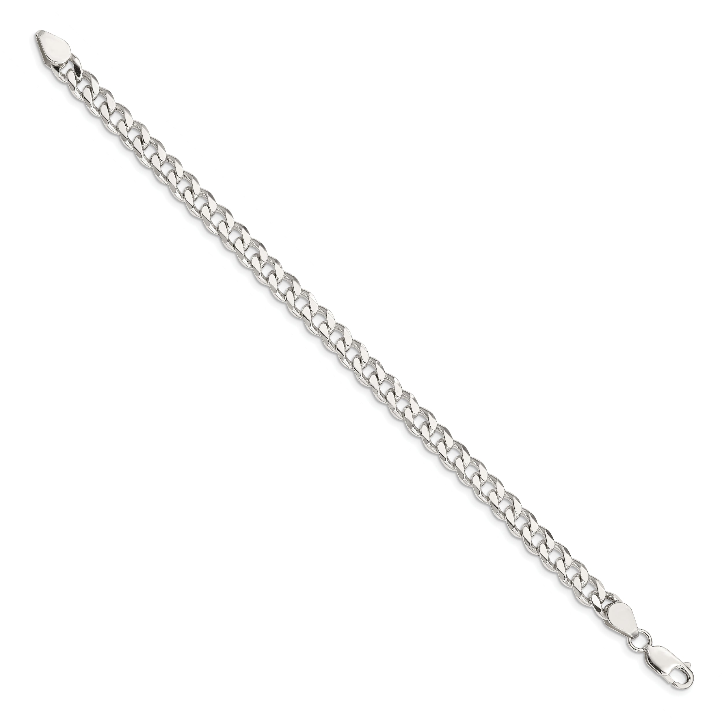 7 Inch Sterling Silver 6.5mm Curb Chain