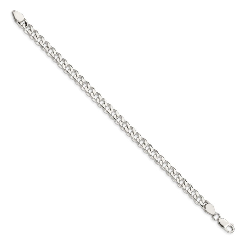 8 Inch Sterling Silver 6.5mm Curb Chain Bracelet