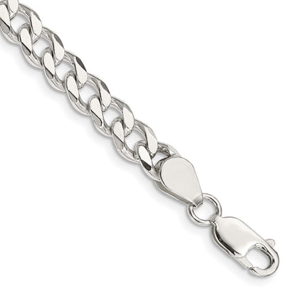 8 Inch Sterling Silver 6.5mm Curb Chain Bracelet