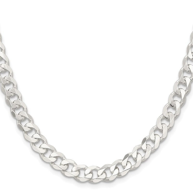 30 Inch Sterling Silver 7.5mm Curb Chain Necklace