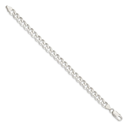 9 Inch Sterling Silver 7.5mm Curb Chain Bracelet