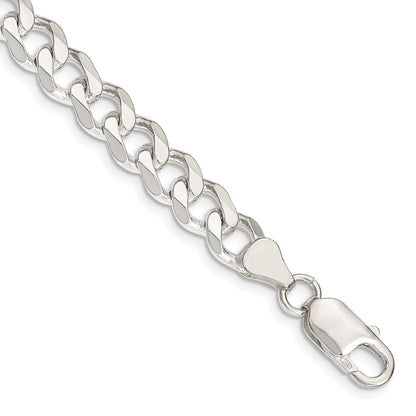 7 Inch Sterling Silver 7.5mm Curb Chain