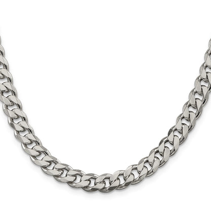 30 Inch Sterling Silver 8.3mm Curb Chain Necklace
