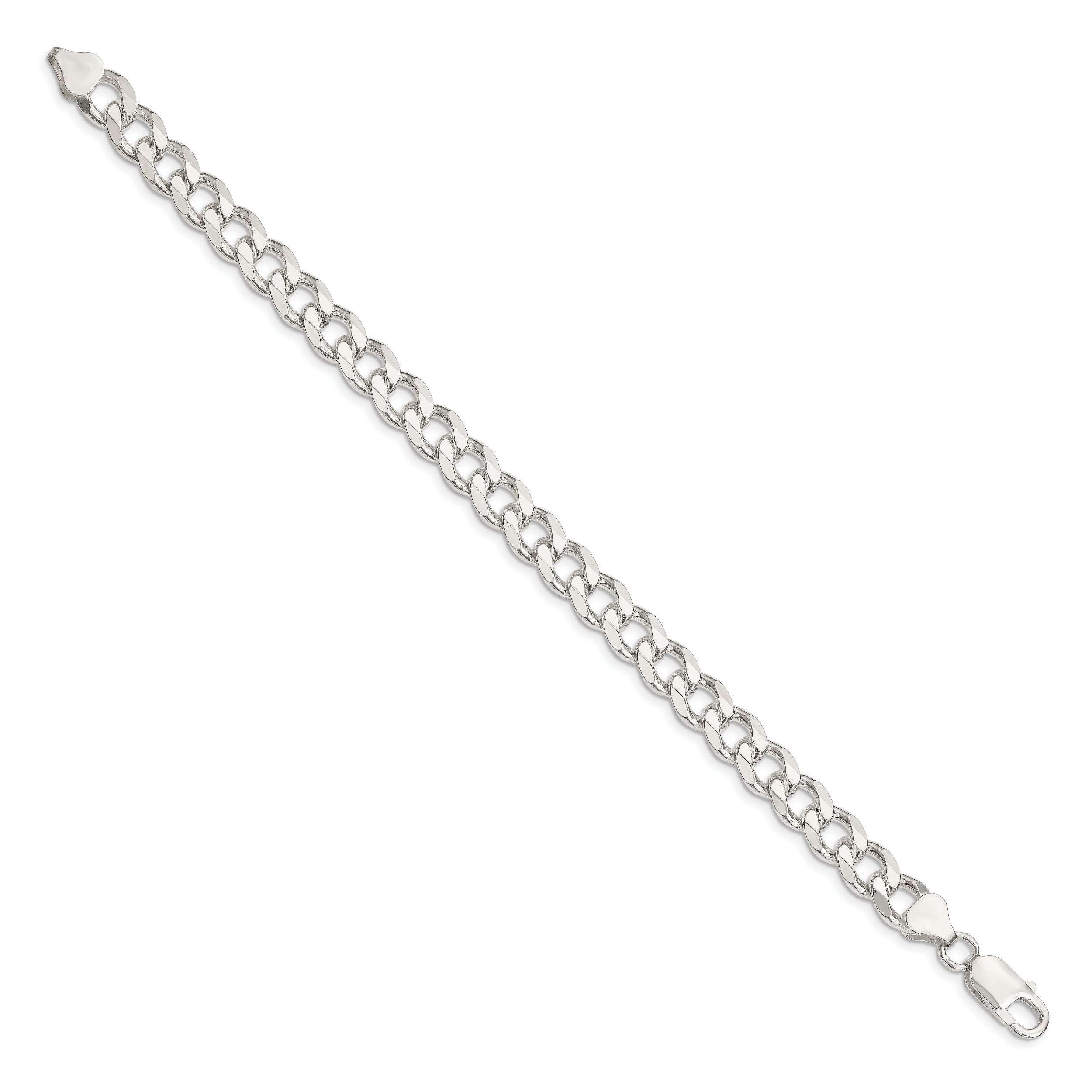 7 Inch Sterling Silver 8.3mm Curb Chain