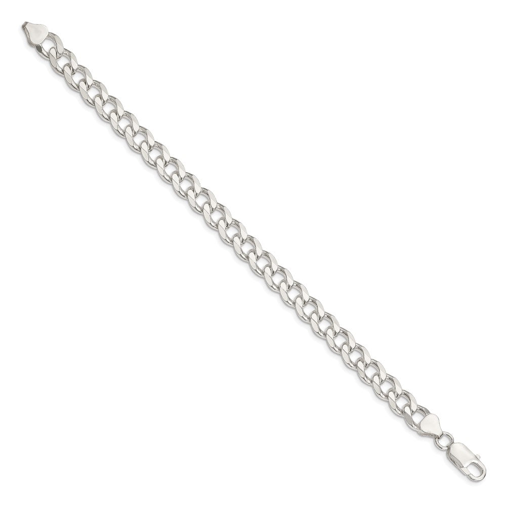 9 Inch Sterling Silver 8.3mm Curb Chain Bracelet