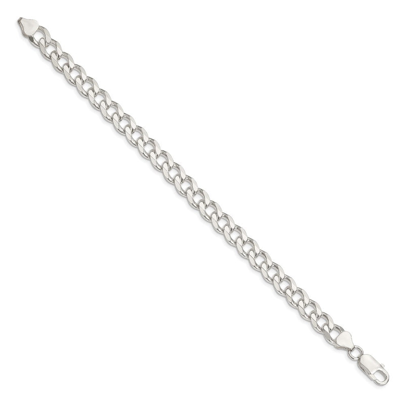 9 Inch Sterling Silver 8.3mm Curb Chain Bracelet