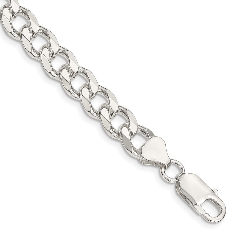 8 Inch Sterling Silver 8.3mm Curb Chain Bracelet