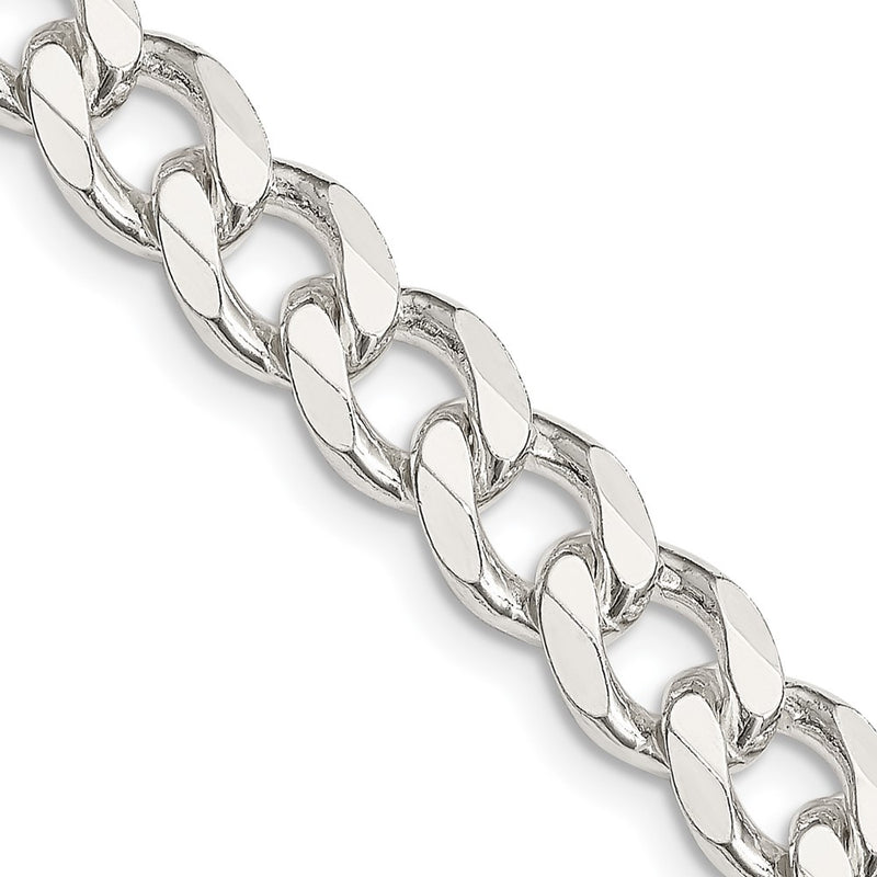 30 Inch Sterling Silver 8.3mm Curb Chain Necklace