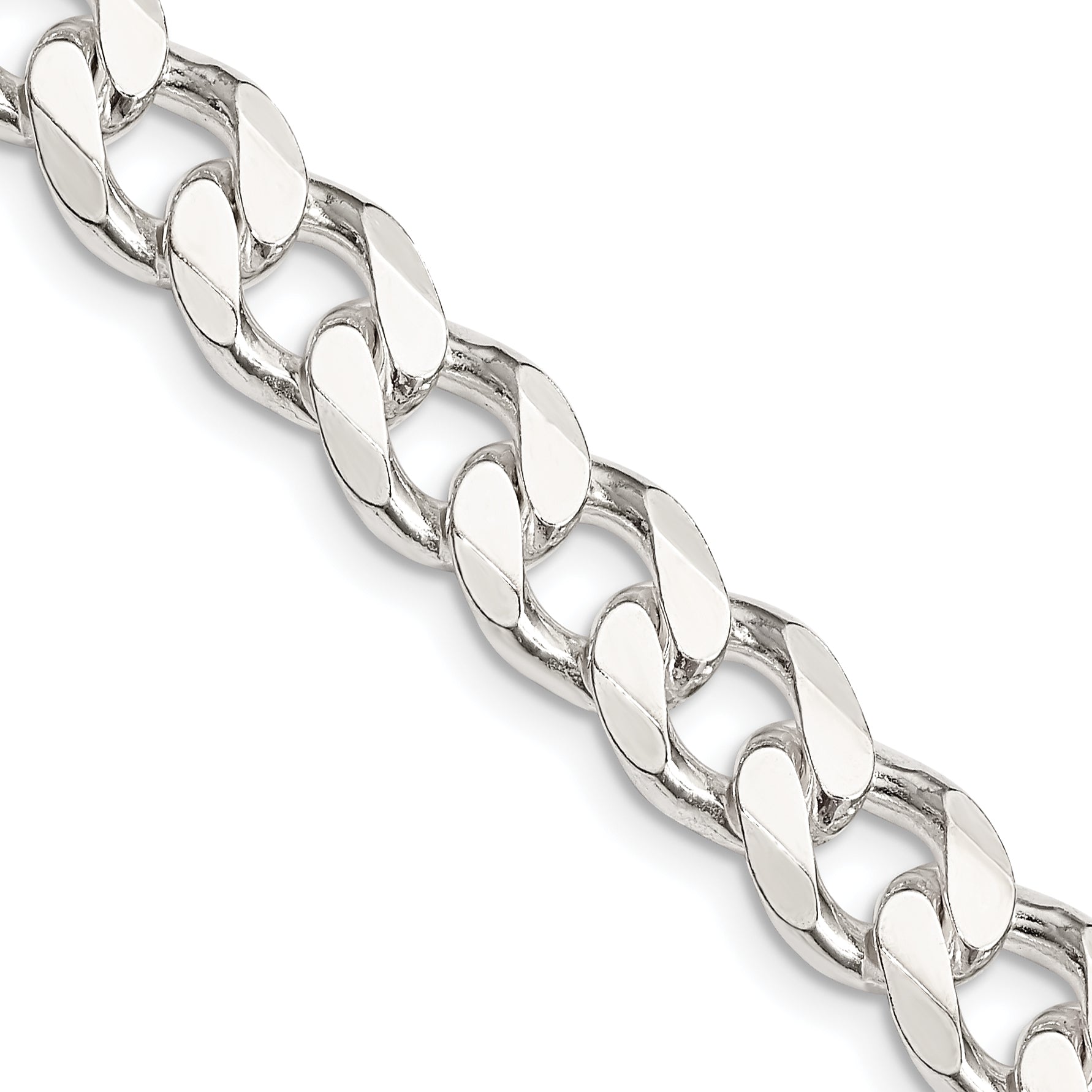 18 Inch Sterling Silver 9.3mm Curb Chain Necklace