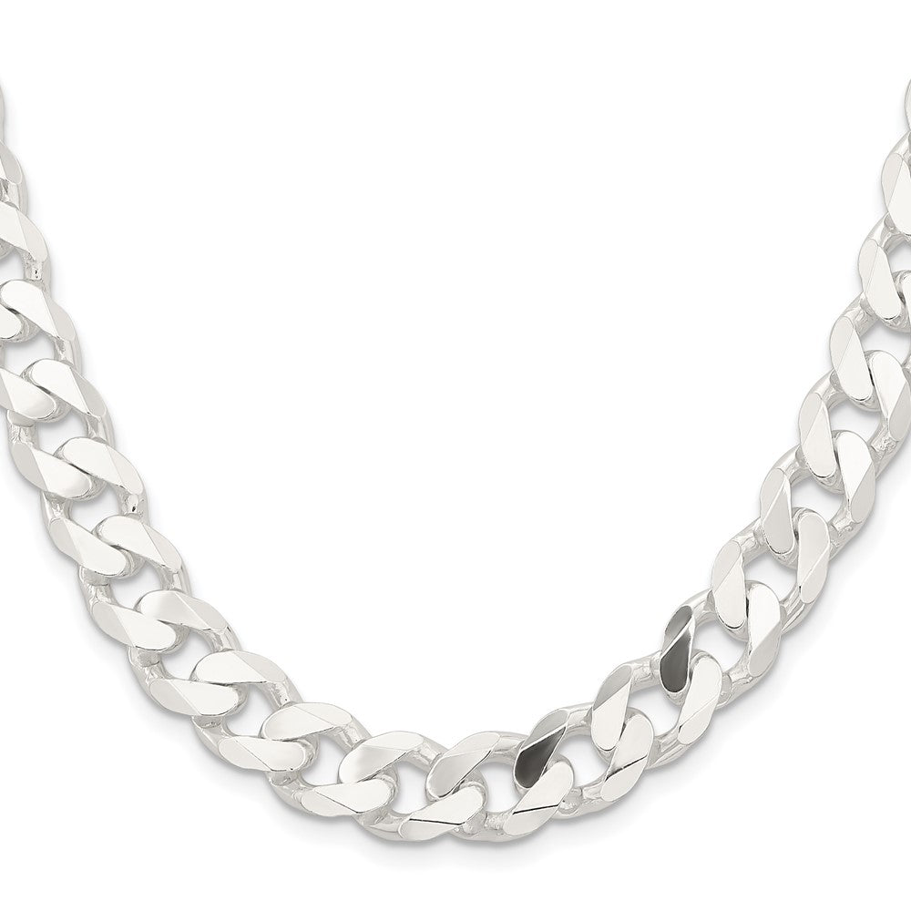 28 Inch Sterling Silver 11mm Curb Chain Necklace