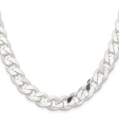 28 Inch Sterling Silver 11mm Curb Chain Necklace