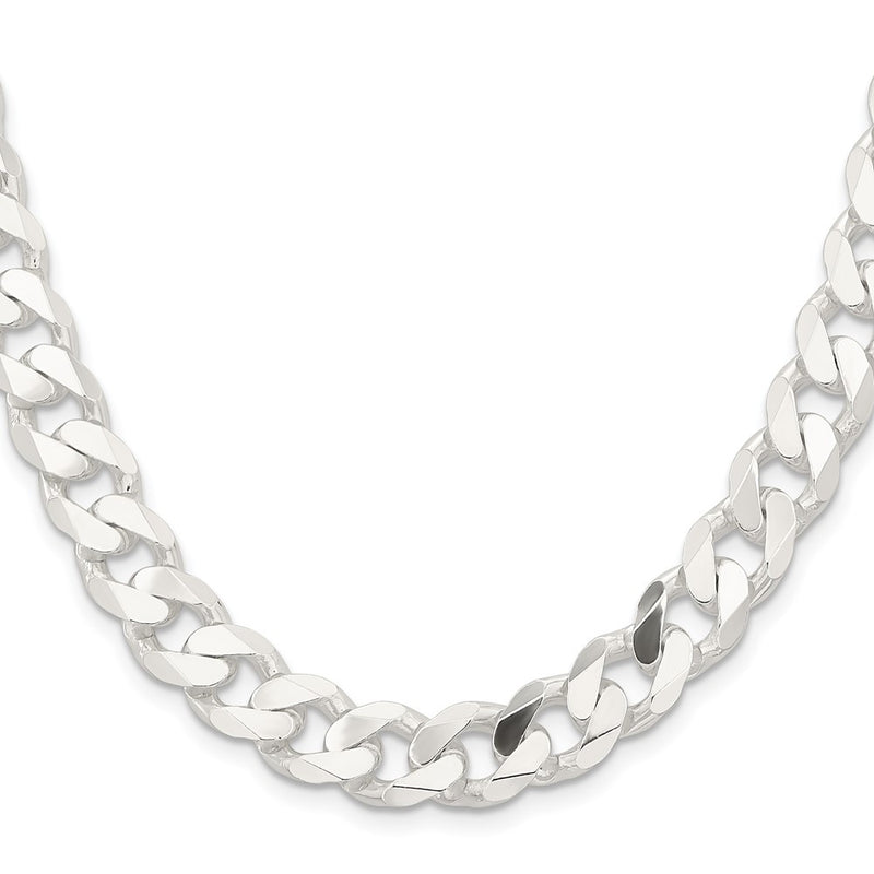 28 Inch Sterling Silver 11mm Curb Chain Necklace