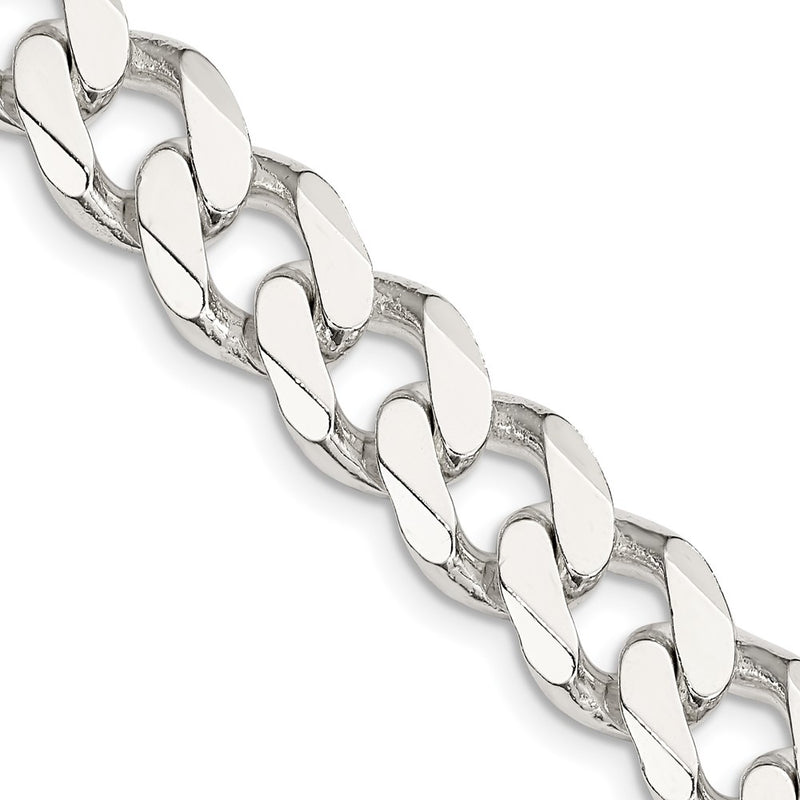 28 Inch Sterling Silver 11mm Curb Chain Necklace