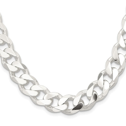 28 Inch Sterling Silver 13mm Curb Chain Necklace