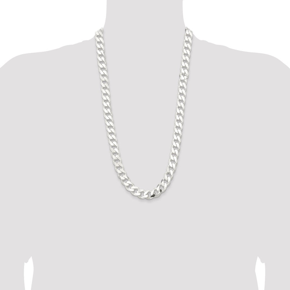 28 Inch Sterling Silver 13mm Curb Chain Necklace