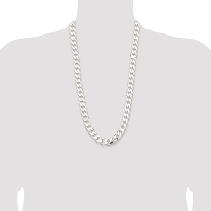 28 Inch Sterling Silver 13mm Curb Chain Necklace