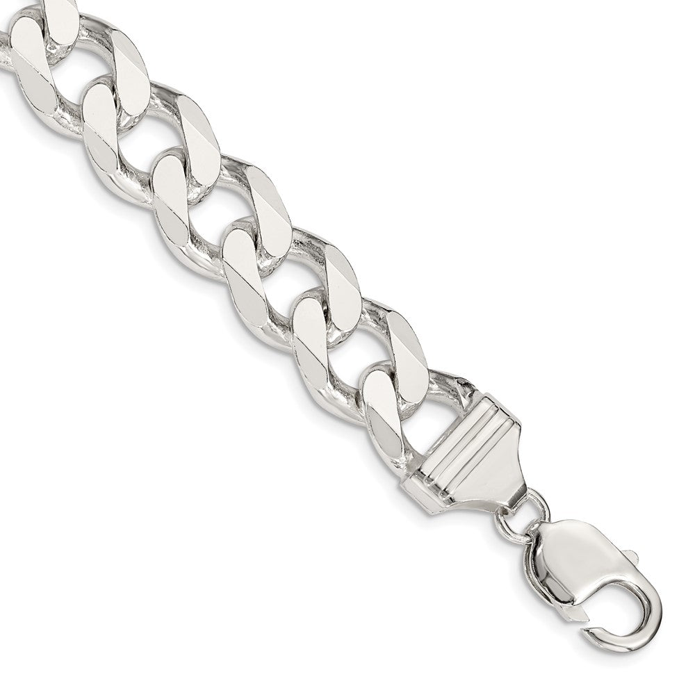 9 Inch Sterling Silver 13mm Curb Chain Bracelet