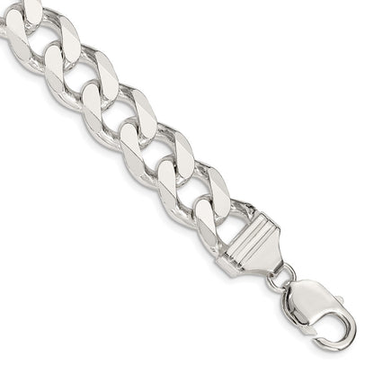 9 Inch Sterling Silver 13mm Curb Chain Bracelet