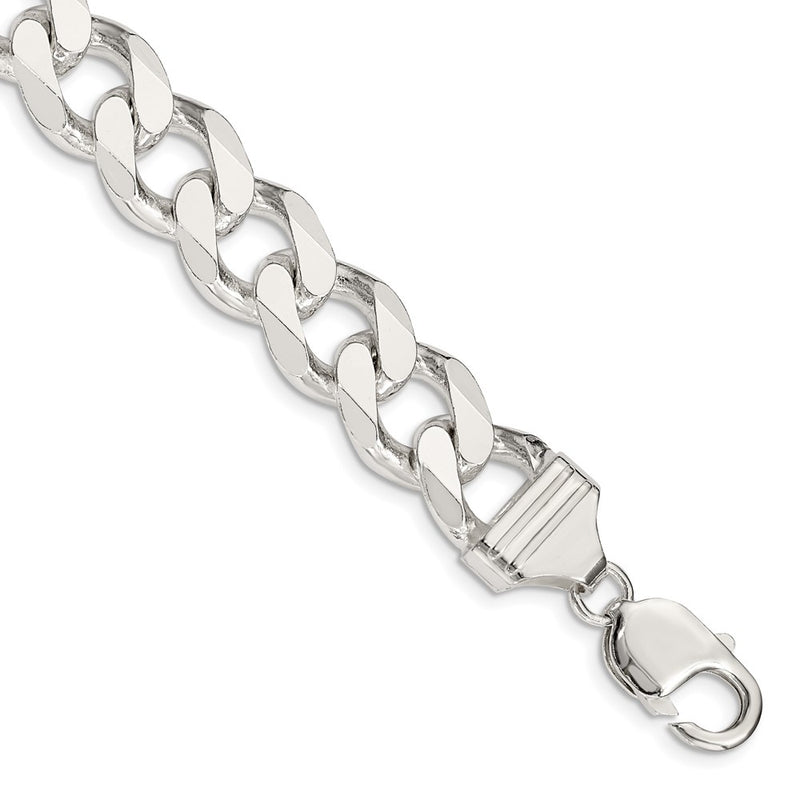 9 Inch Sterling Silver 13mm Curb Chain Bracelet