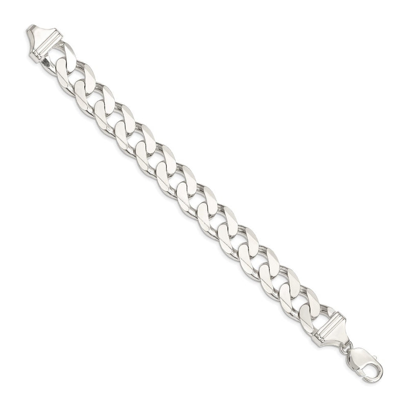 9 Inch Sterling Silver 14.5mm Curb Chain Bracelet