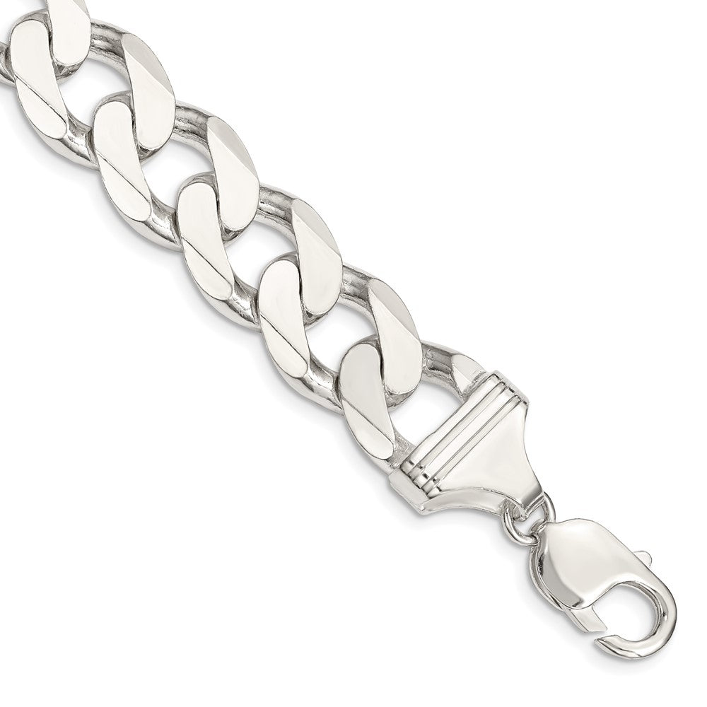 9 Inch Sterling Silver 14.5mm Curb Chain Bracelet