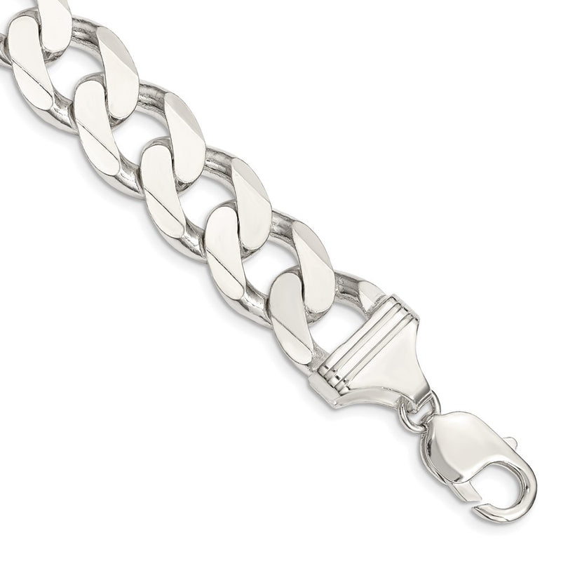 9 Inch Sterling Silver 14.5mm Curb Chain Bracelet