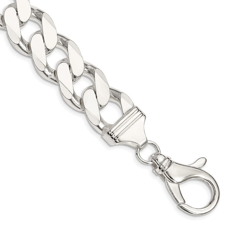 9 Inch Sterling Silver 16.25mm Curb Chain Bracelet