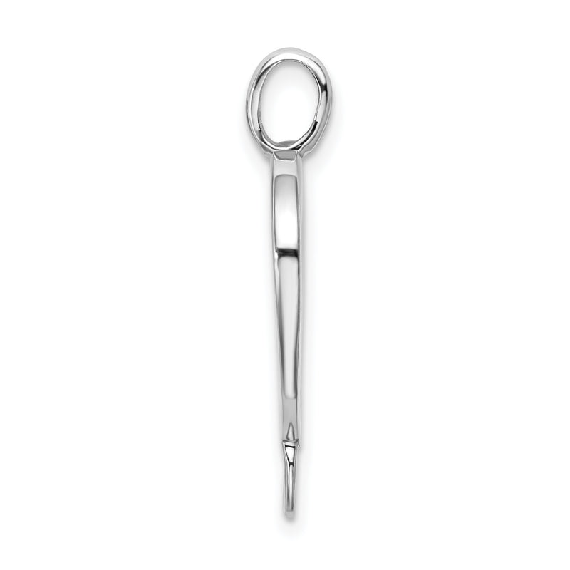 Sterling Silver Amore La Vita Rhodium-Plated Polished Open Heart Charm Carrier Pendant
