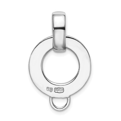 Sterling Silver Amore La Vita Rhodium-Plated Polished Open Circle Charm Holder Pendant