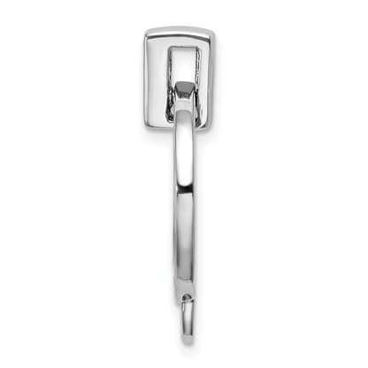 Sterling Silver Amore La Vita Rhodium-Plated Polished Cz Open Circle Charm Holder Pendant