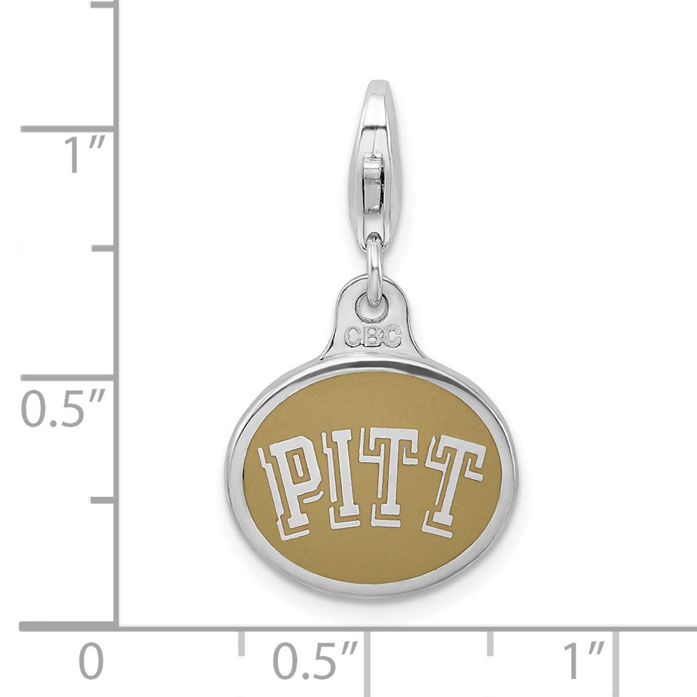 Sterling Silver Enamel Univ. Of Pittsburgh W/ Lobster Clasp Charm