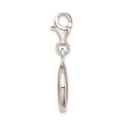 Sterling Silver Amore La Vita Rhodium-Plated Polished Enameled Florida State University Charm With Fancy Lobster Clasp