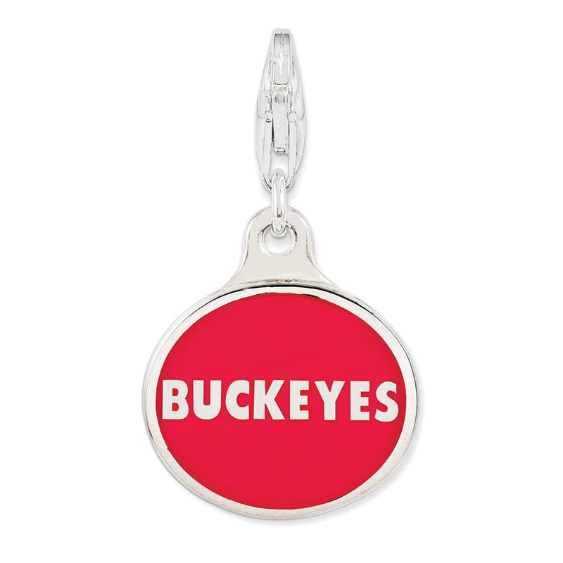 Sterling Silver Enamel Ohio State Univ. W/ Lobster Clasp Charm