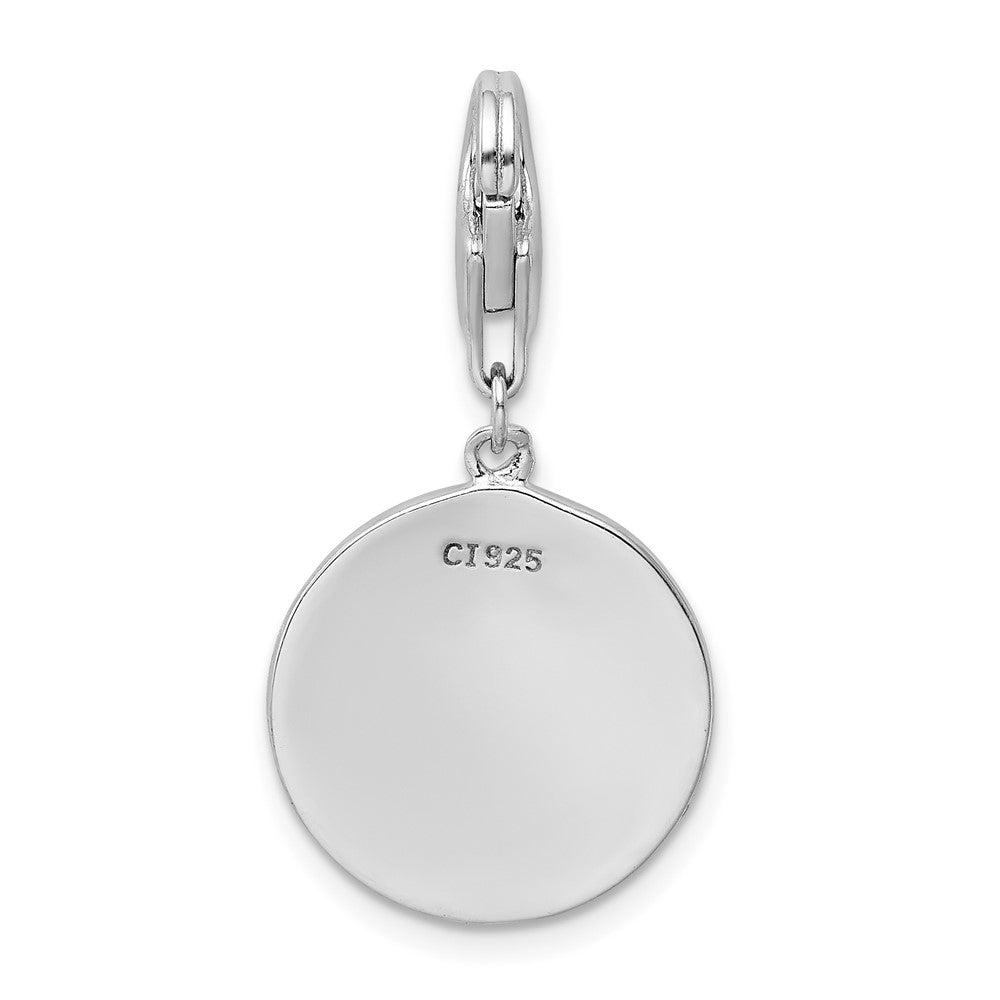 Sterling Silver Amore La Vita Rhodium-Plated Polished Someone Special Round Charm With Fancy Lobster Clasp
