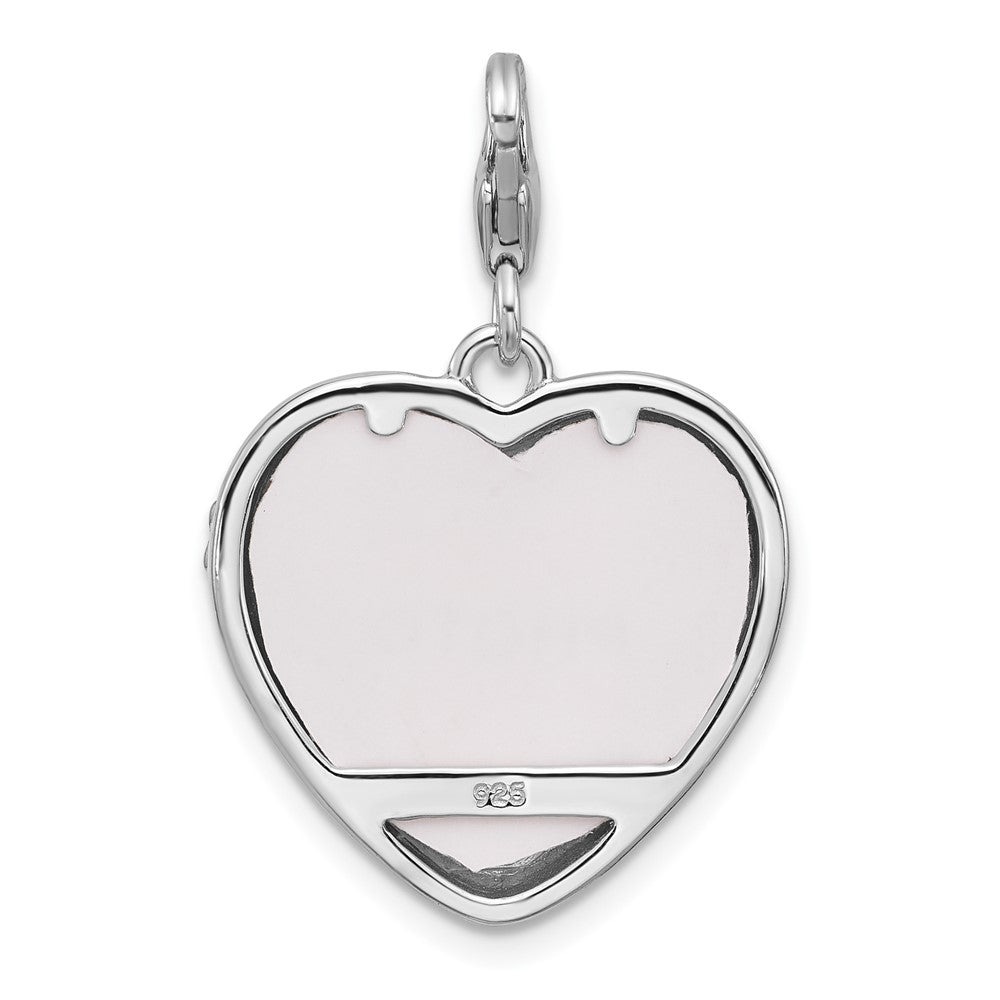 Sterling Silver Amore La Vita Rh-Pl Enamel Daughter Heart Picture Frame Charm