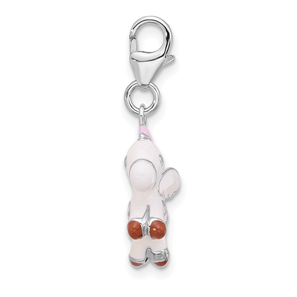 Sterling Silver Amore La Vita Rhodium Plated Enameled 3-D Pegasus Charm