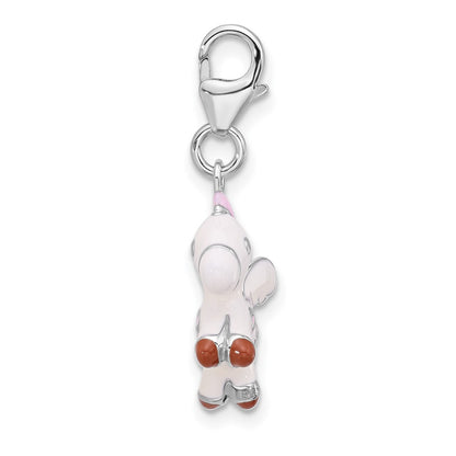 Sterling Silver Amore La Vita Rhodium Plated Enameled 3-D Pegasus Charm
