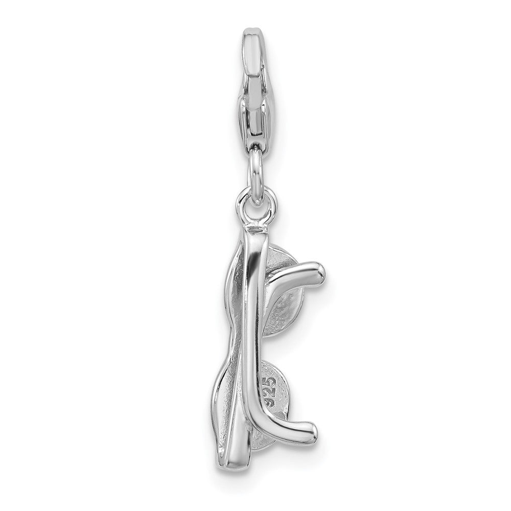 Sterling Silver Amore La Vita Rhodium-Plated Enameled 3-D Sunglasses Charm