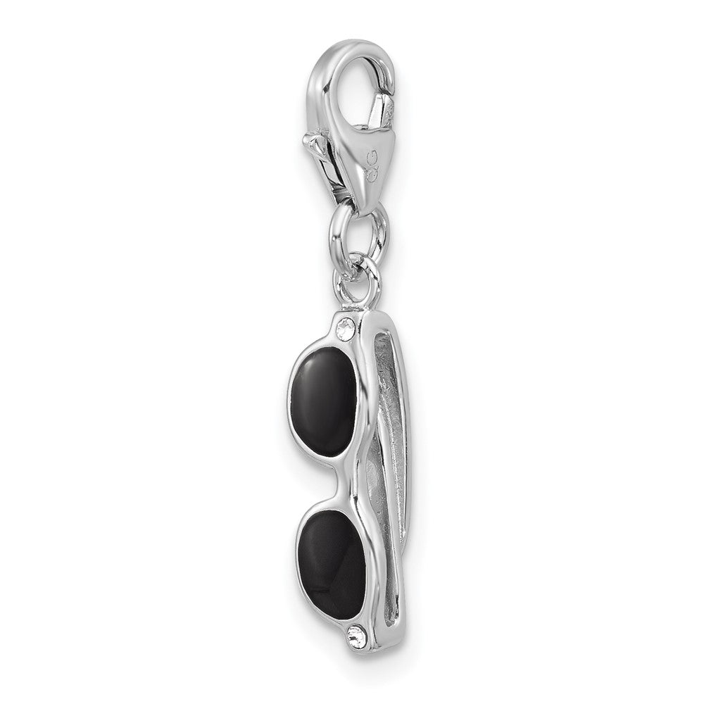 Sterling Silver Amore La Vita Rhodium-Plated Enameled 3-D Sunglasses Charm