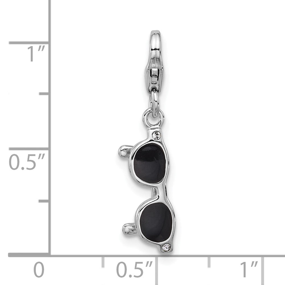 Sterling Silver Amore La Vita Rhodium-Plated Enameled 3-D Sunglasses Charm