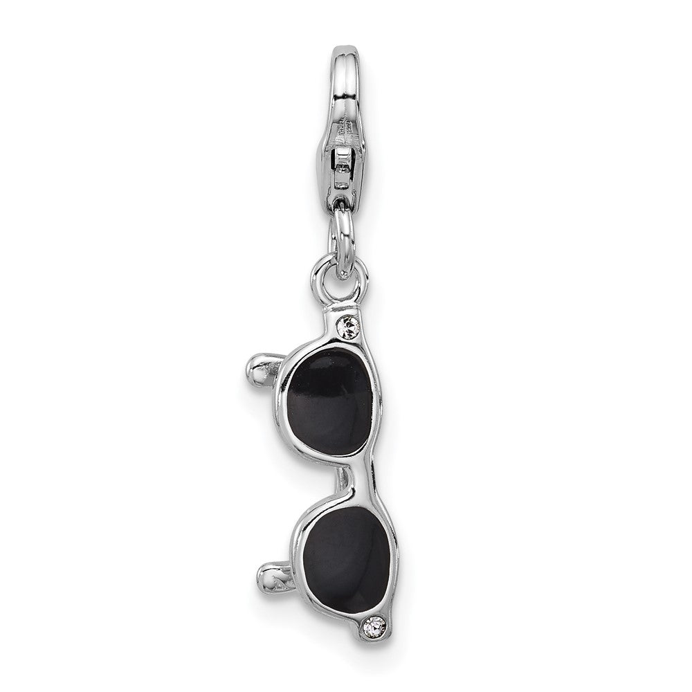 Sterling Silver Amore La Vita Rhodium-Plated Enameled 3-D Sunglasses Charm