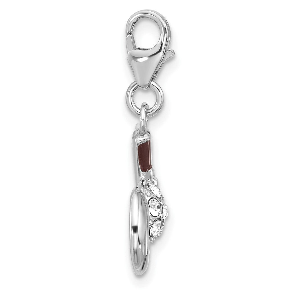 Sterling Silver Amore La Vita Rhodium Plated Crystal Enamel Golf Charm